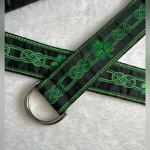 Mackenzie Irish belt. Shamrocks & Celtic knot. Adjustable fit